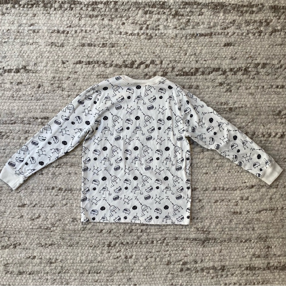 Hanna Andersson Kids Long John Pajama Top – Robots Print – Size 130 (US 8), NWOT - Picture 5 of 6
